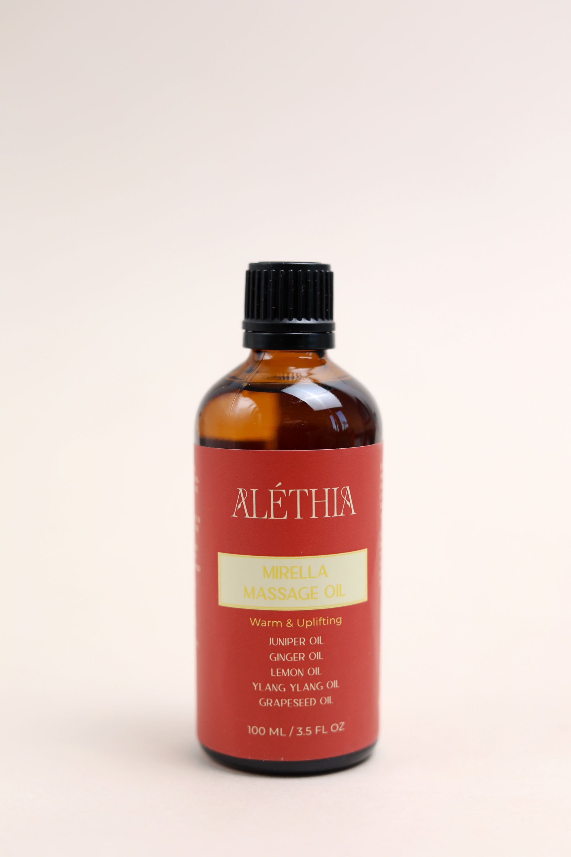 MIRELLA Uplifting Massage Oil – Ginger, Juniper & Ylang Ylang – Alethia Skin