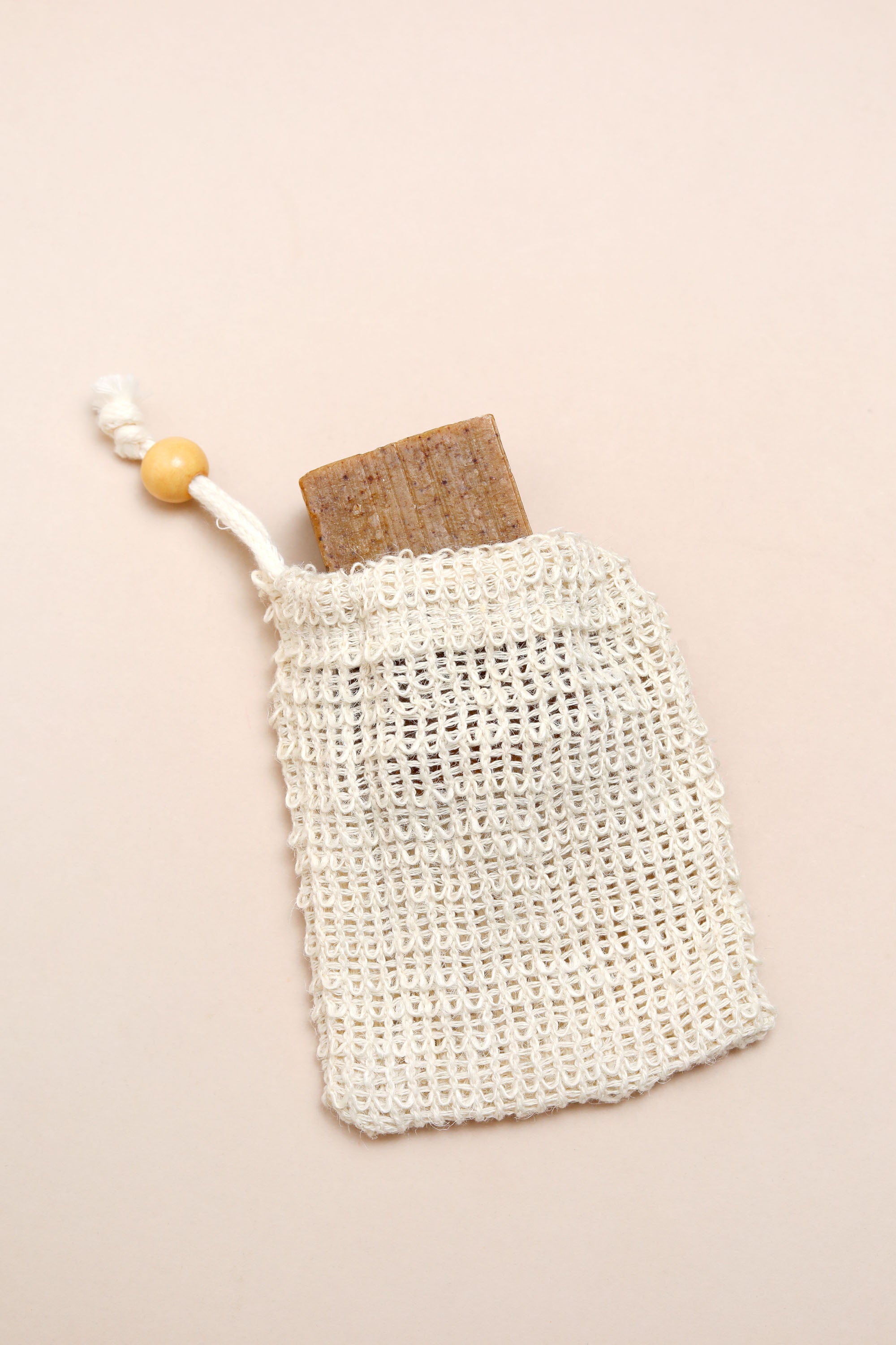 APO Natural Sisal Soap Saver Pouch – Exfoliating Soap Bag with Drawstring – Alethia Skin