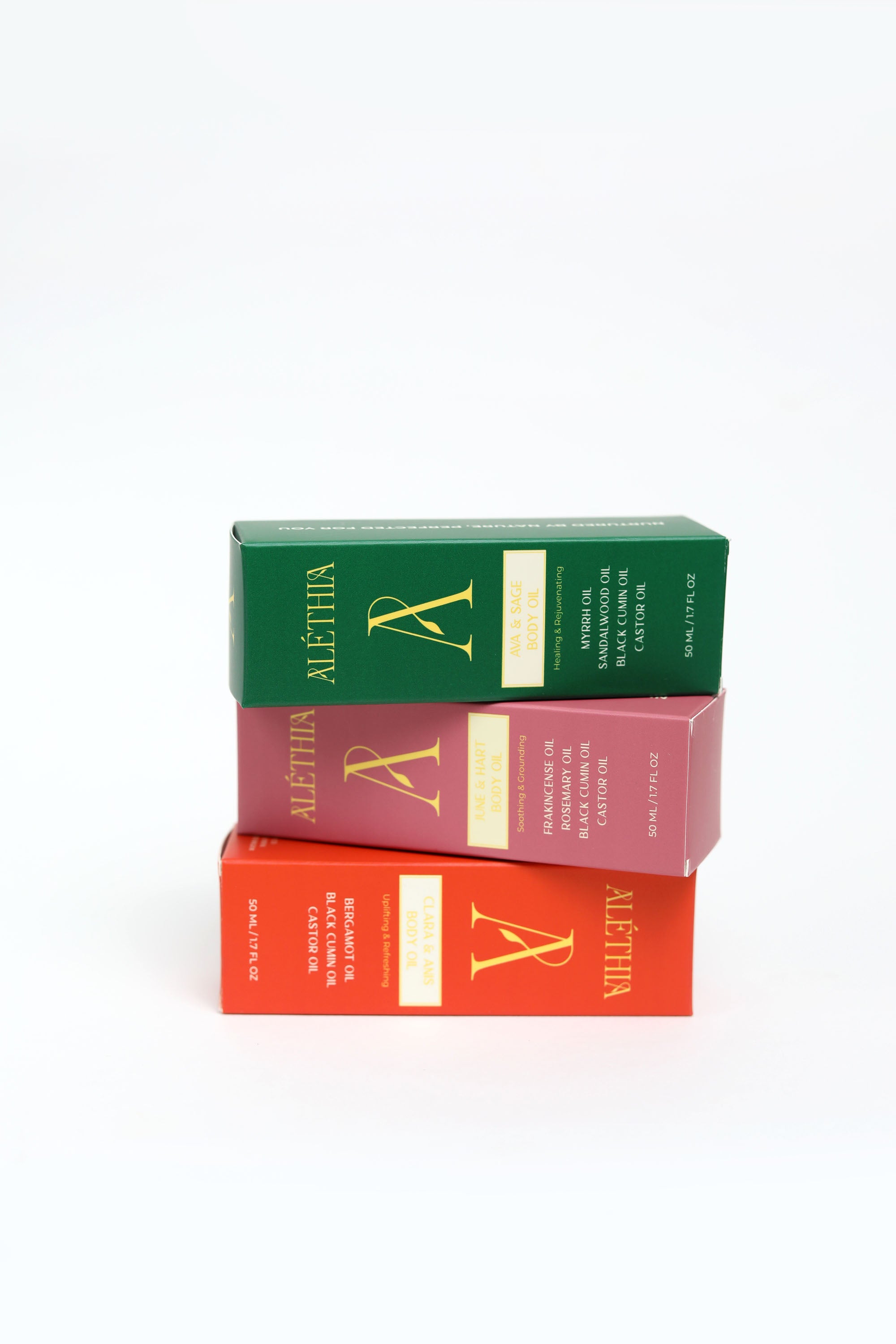 TRIPTYCH Body Oil Trio – Clara & Anis, Ava & Sage, June & Hart – Alethia Skin