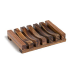 SISI Wooden Soap Dish – Dark-Stained Curved Slatted Soap Holder – Alethia Skin
